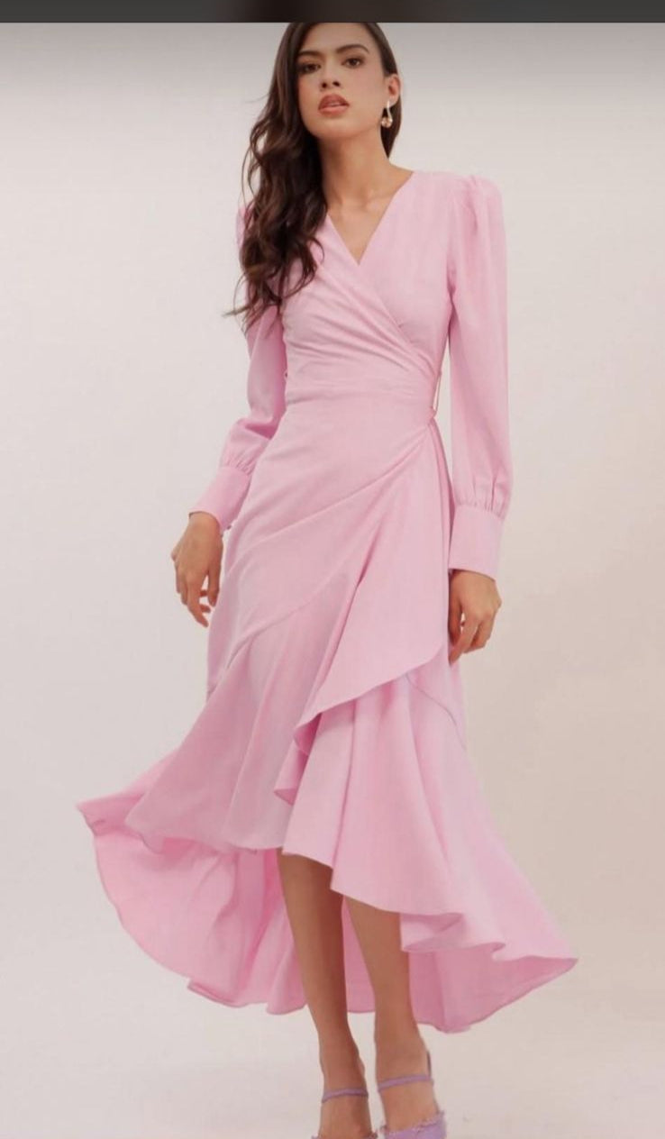 Vestido maxi manga larga