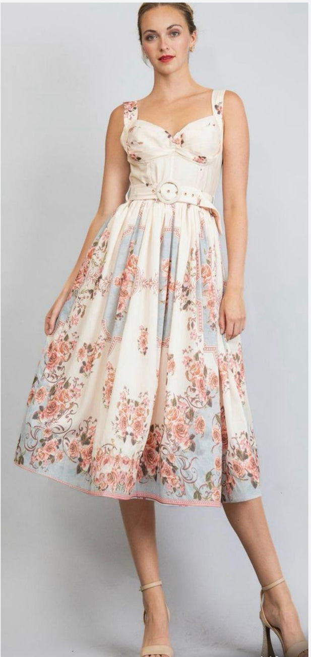 Vestido tirante midi romantic