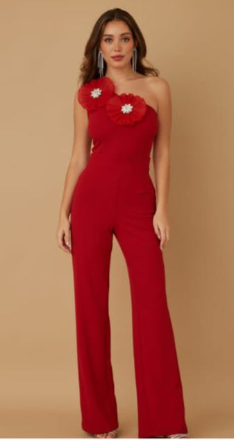 Palazzo medio hombro detalle flores