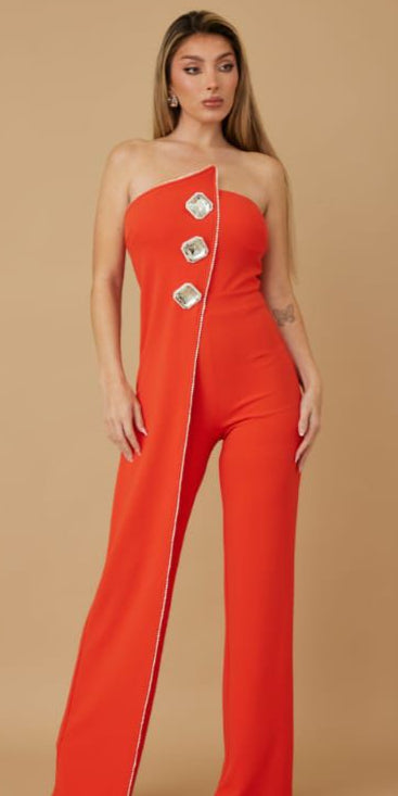 Palazzo strapless borde piedras
