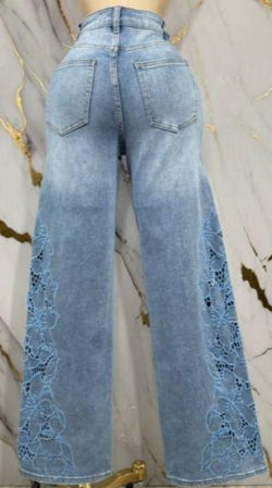 Pantalón calado flores