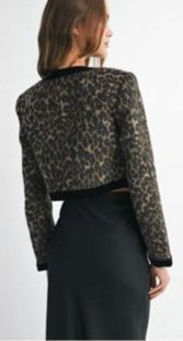 Saco corto animal print moño