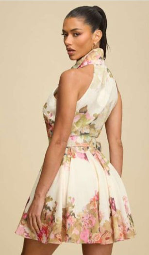 Vestido camisero corto circular