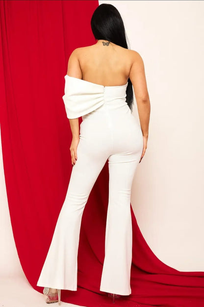 Palazzo estrapless moño al frente