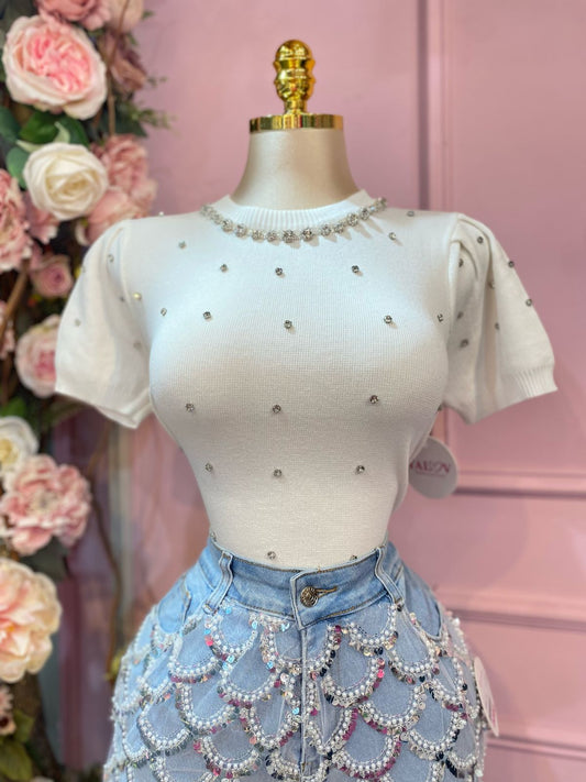 Blusa estambre/piedras