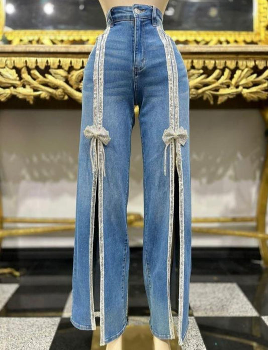 Pantalón de mezclilla abertura al frente