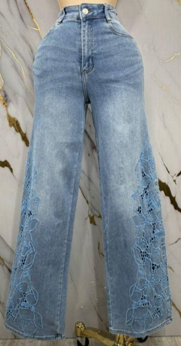 Pantalón calado flores