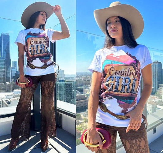 Playera estampado vaquero botas white (Copia)