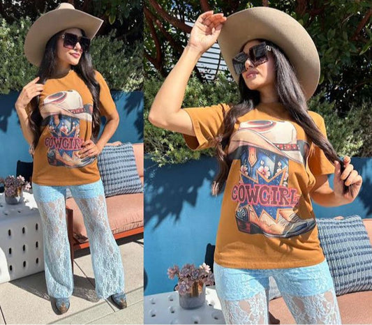 Playera estampado vaquero country