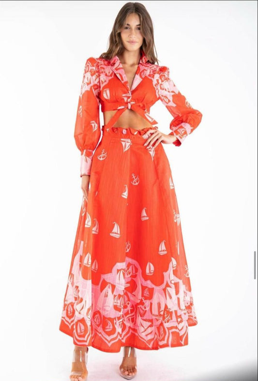 Set top/falda maxi ship