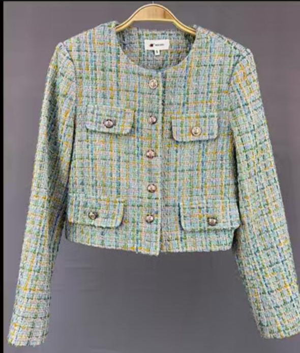 Saco boton dorado limón