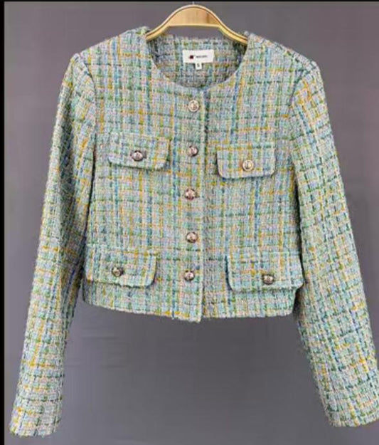 Saco boton dorado limón