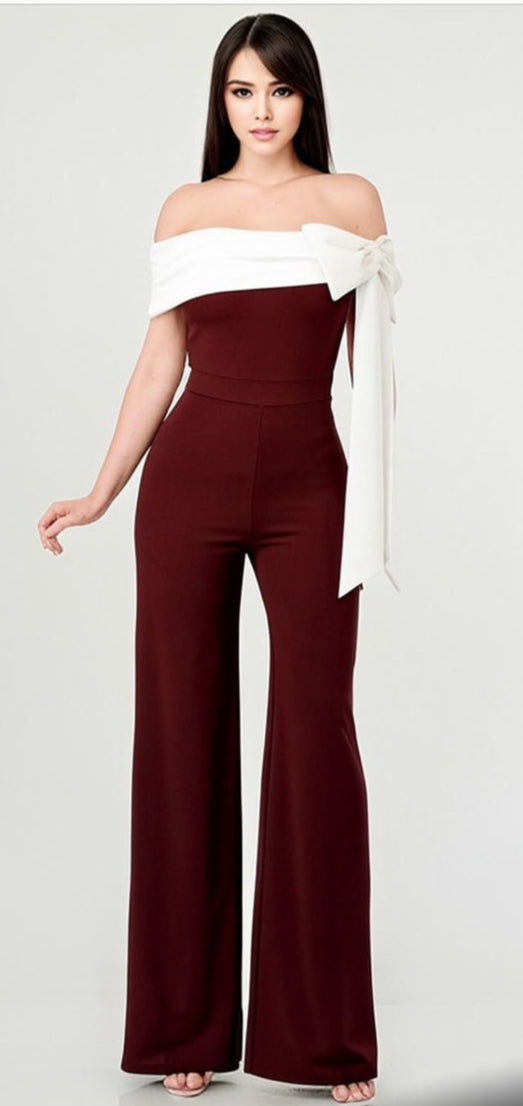 Palazzo estrapless borde blanco