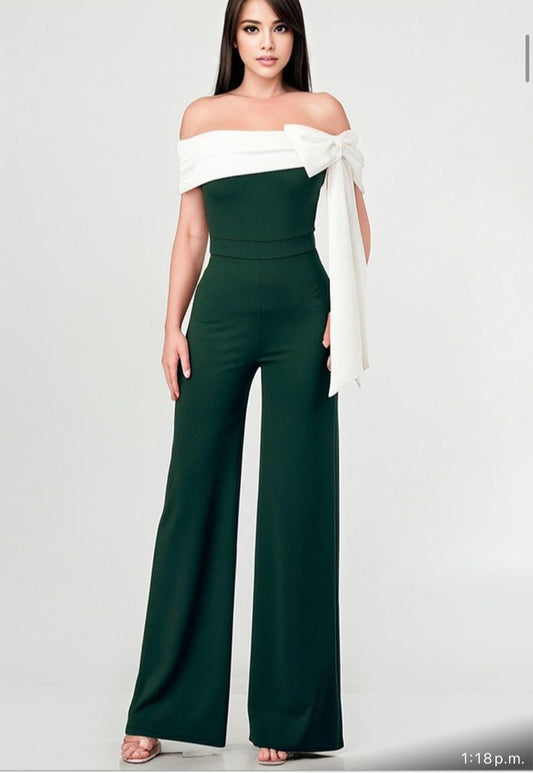 Palazzo estrapless borde blanco