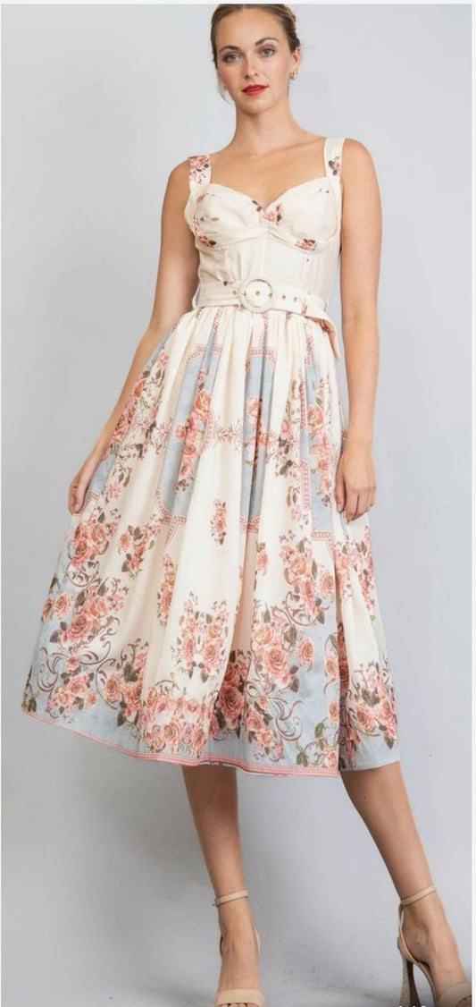 Vestido tirante midi romantic