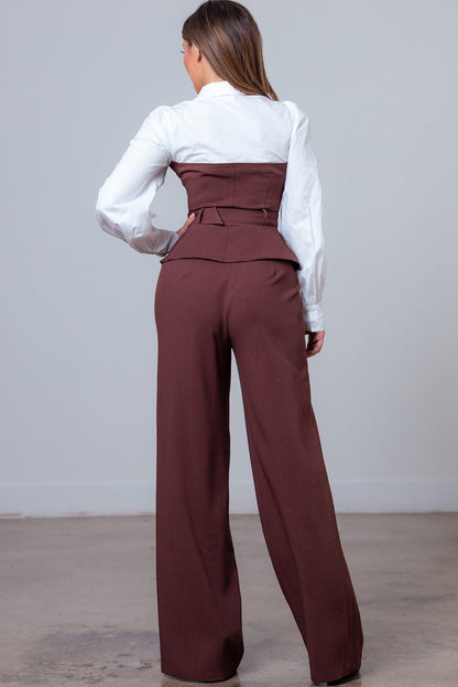 Set blusa/chaleco/ pantalón