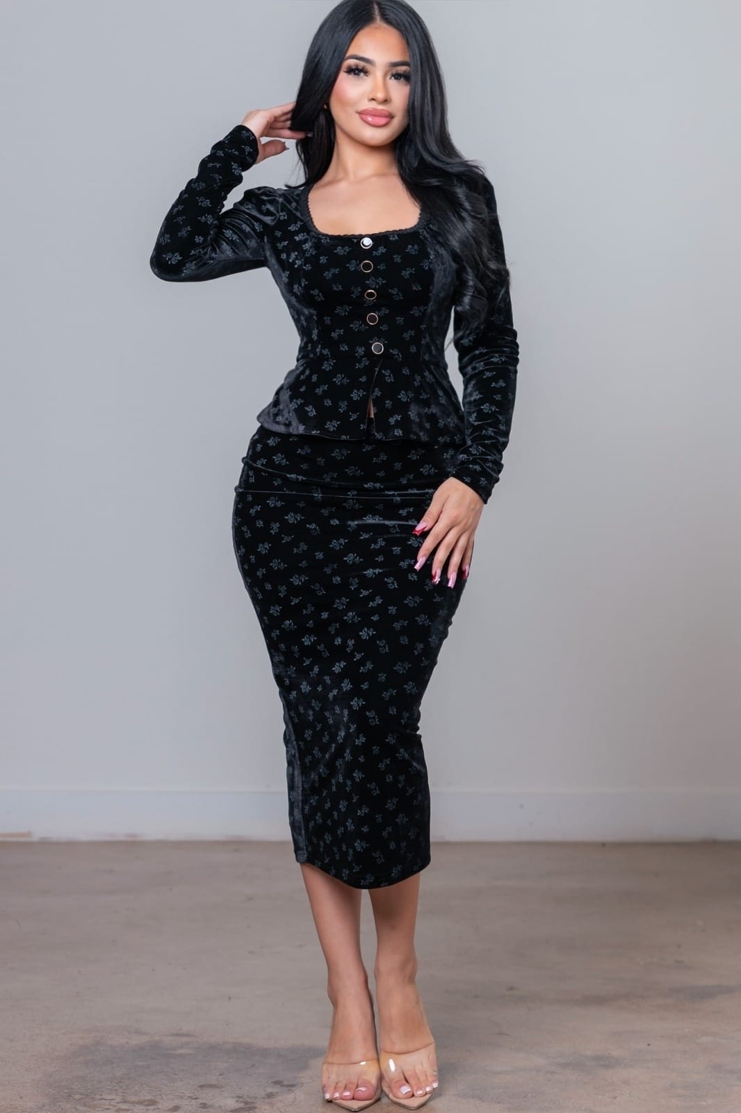 Set falda/saco terciopelo