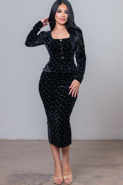 Set falda/saco terciopelo