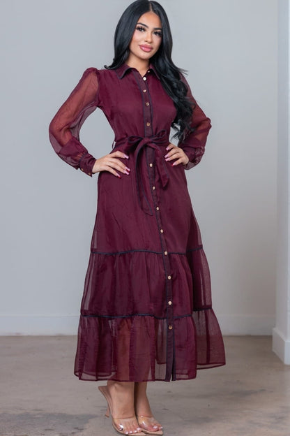 Vestido largo organza