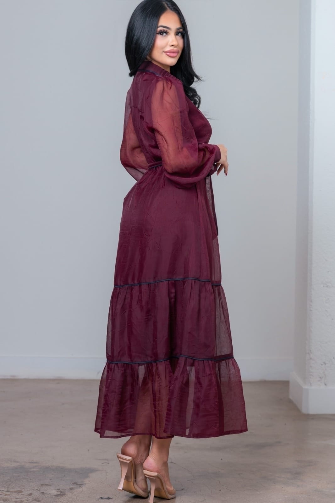 Vestido largo organza