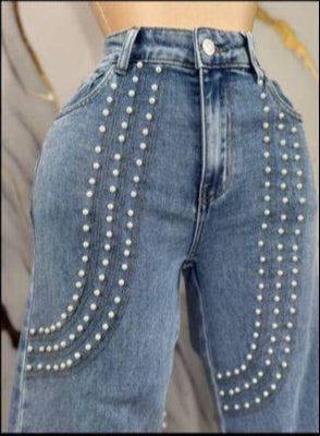 Pantalón de mezclilla perlas