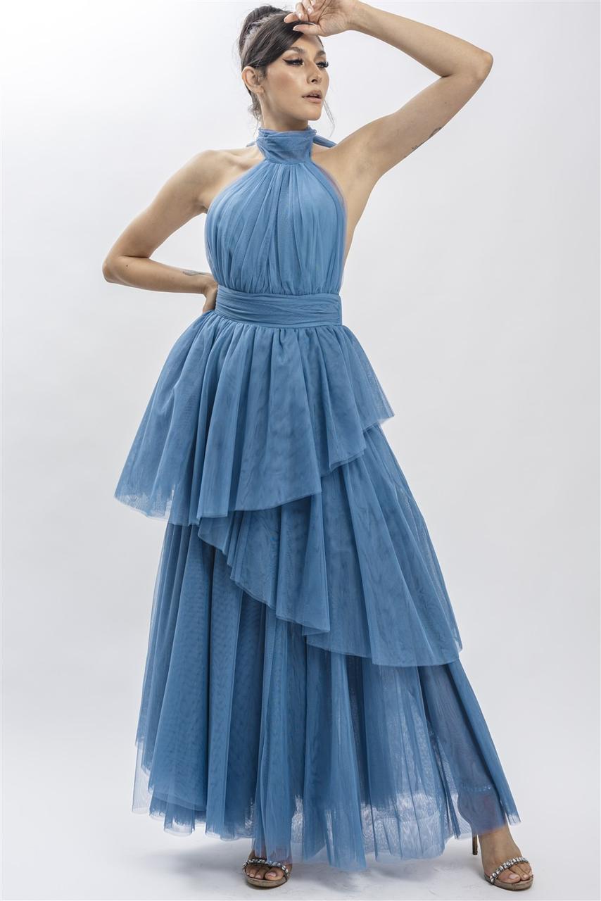 Vestido halter tul en capas