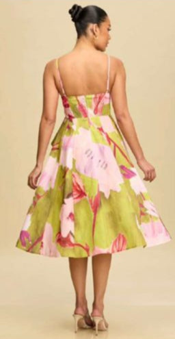 Vestido tirante midi circular